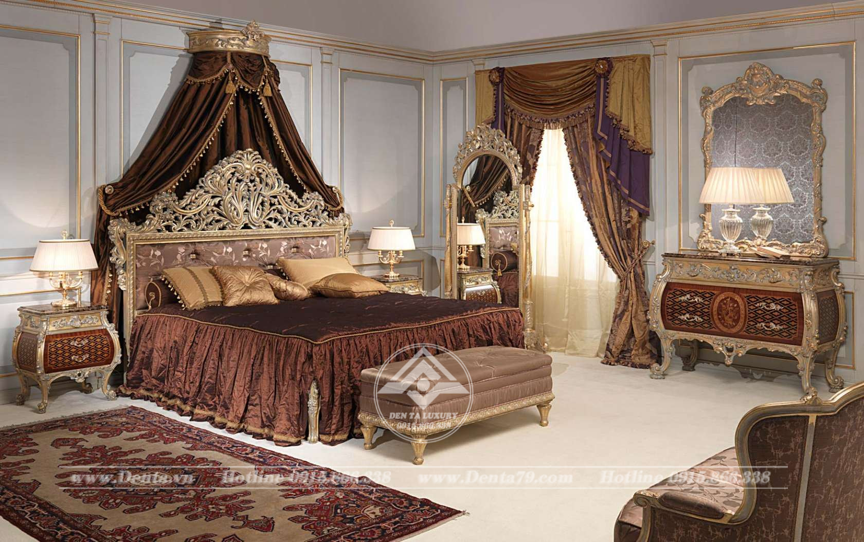 mẫu phòng ngủ cổ điển đẹp, đẳng cấp, sang trọng